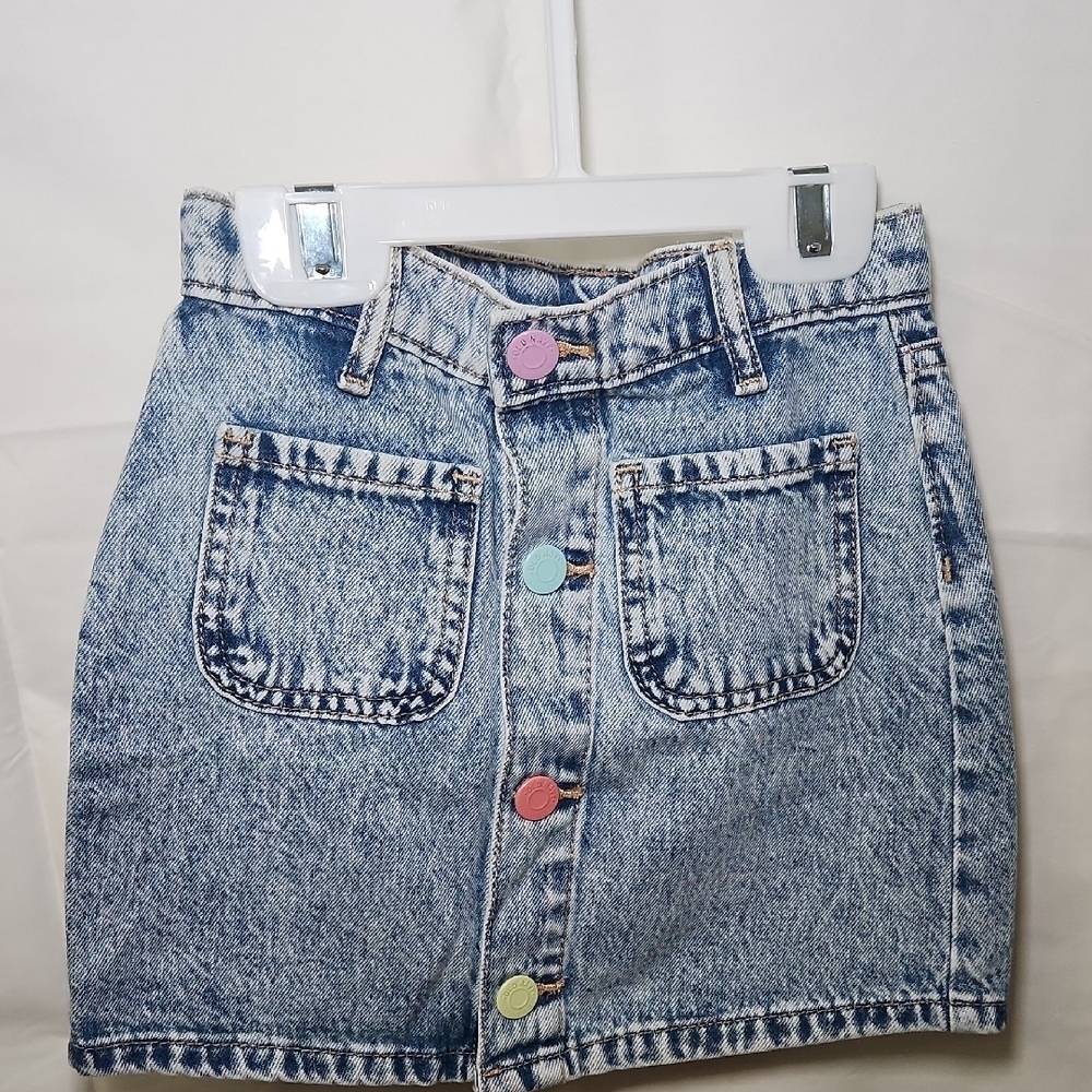 Old Navy Kids Blue Jean Jacket Set with Colorful Buttons - Picture 6 of 7
